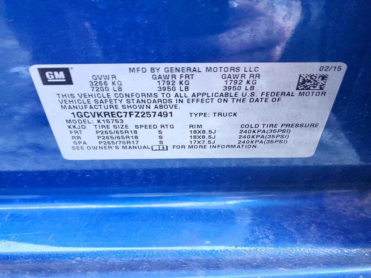 2015 CHEVROLET SILVERADO K1500 LT photo 12