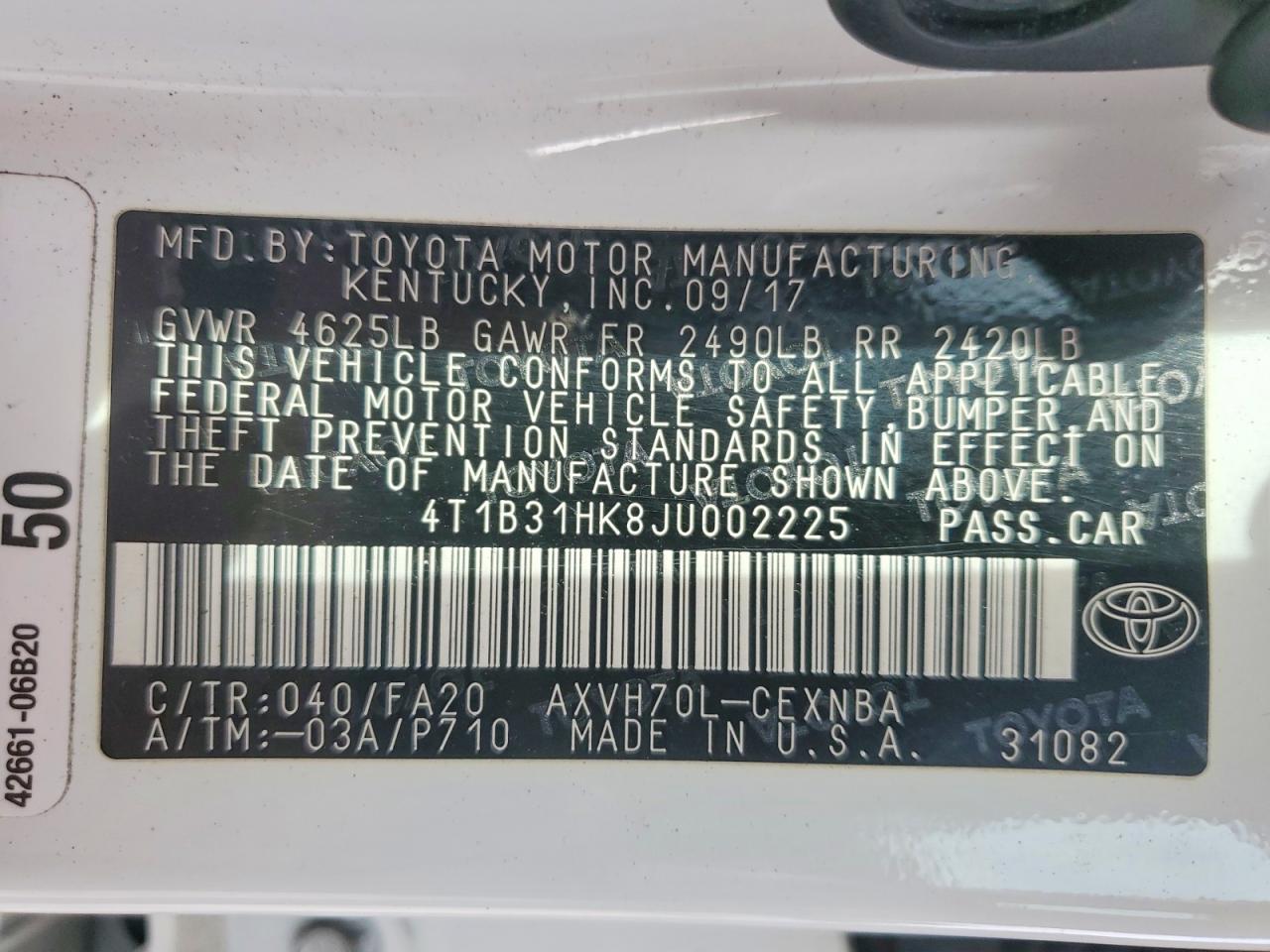2018 TOYOTA CAMRY LE photo 34
