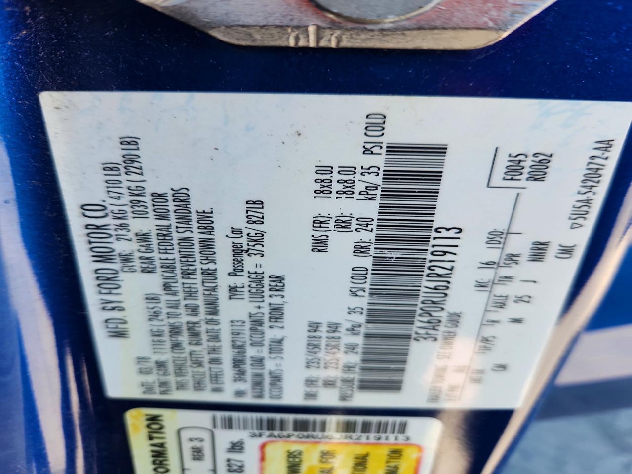 2018 FORD FUSION TITANIUM/PLATINUM HEV photo 23