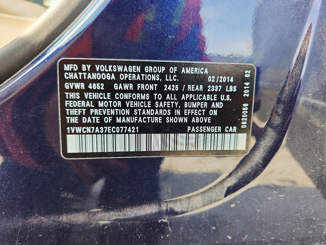 2014 VOLKSWAGEN PASSAT SEL photo 12