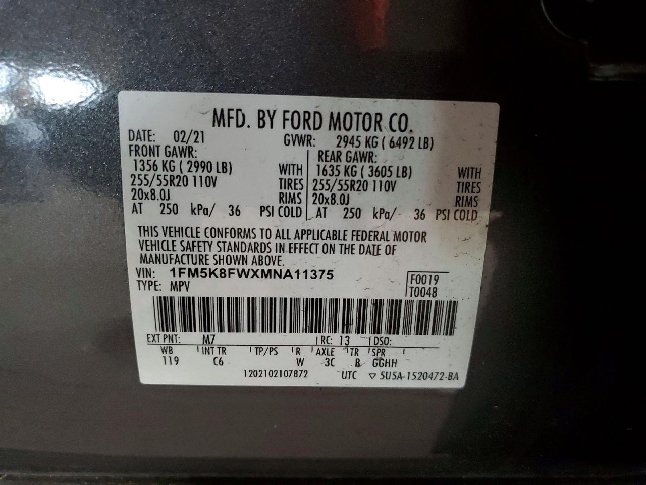 2021 FORD EXPLORER LIMITED photo 34