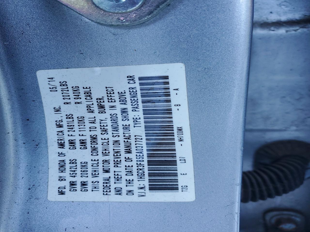 2014 HONDA ACCORD EXL photo 23