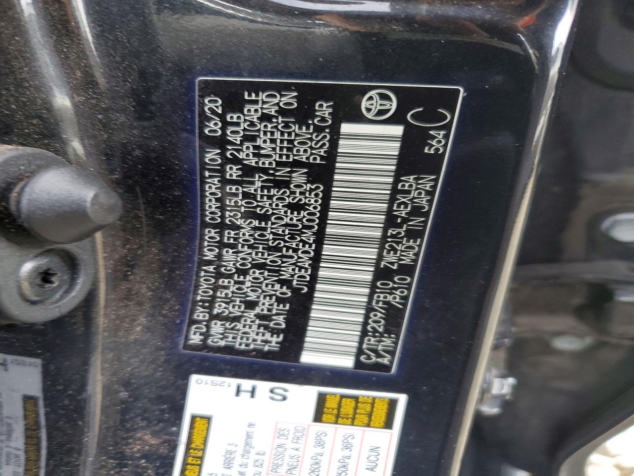2021 TOYOTA COROLLA LE photo 12