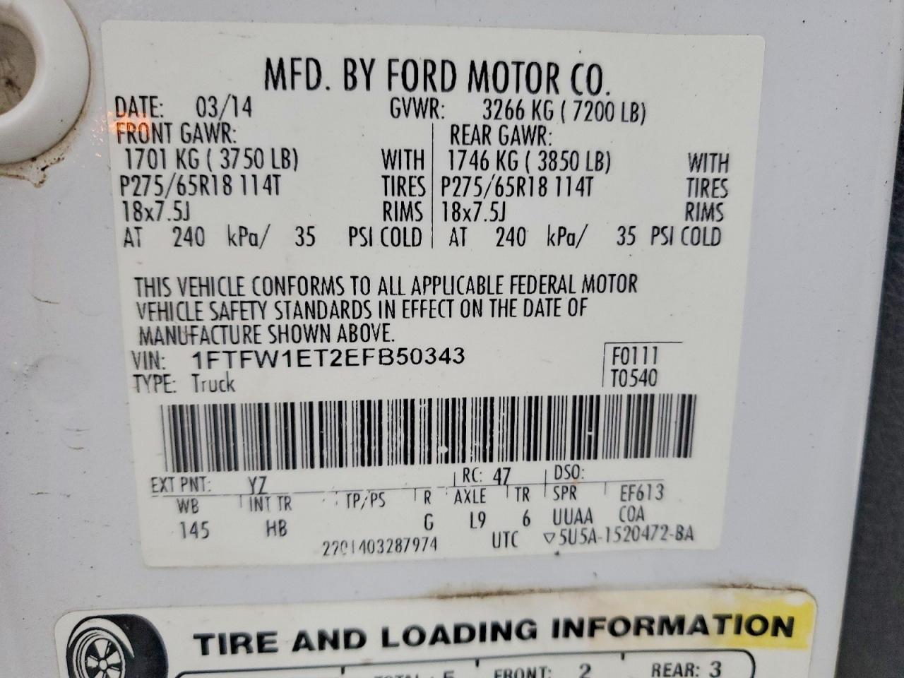 2014 FORD F150 SUPERCREW photo 12