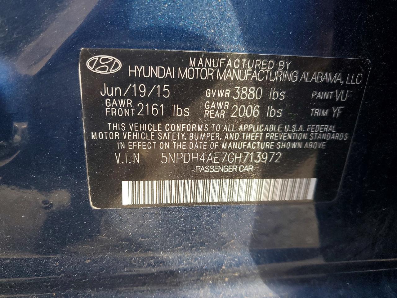 2016 HYUNDAI ELANTRA SE photo 23