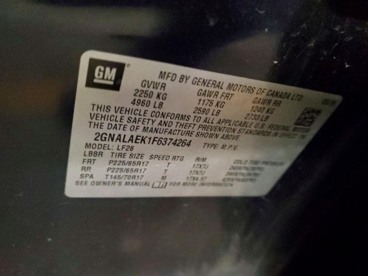 2015 CHEVROLET EQUINOX LS photo 13