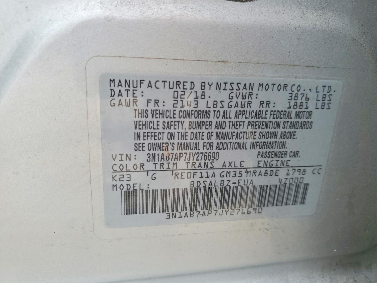 2018 NISSAN SENTRA S photo 23