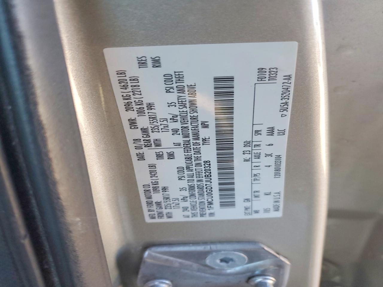 2018 FORD ESCAPE SE photo 23