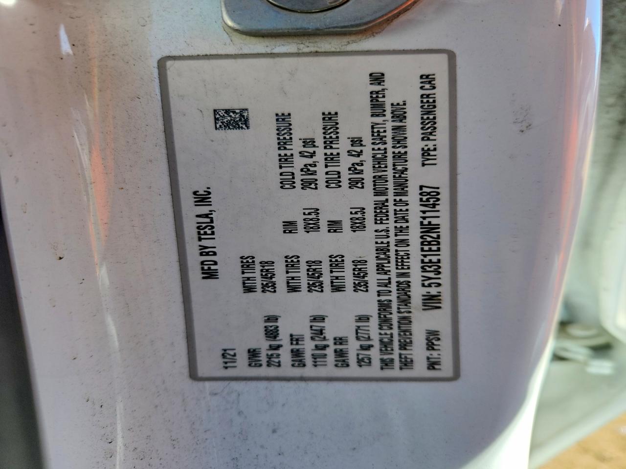 2022 TESLA MODEL 3 photo 23