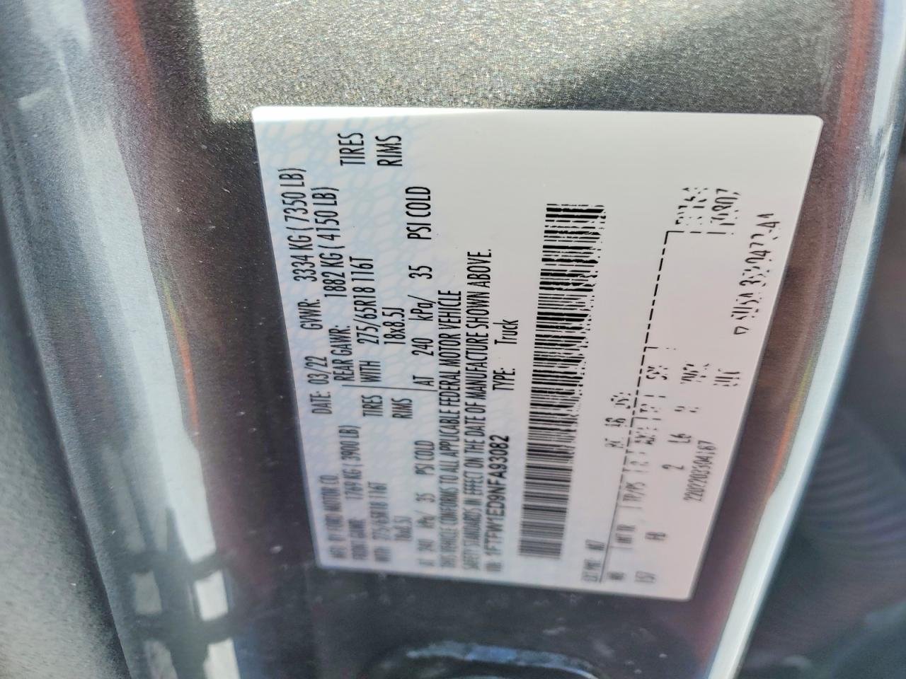 2022 FORD F150 SUPERCREW photo 34