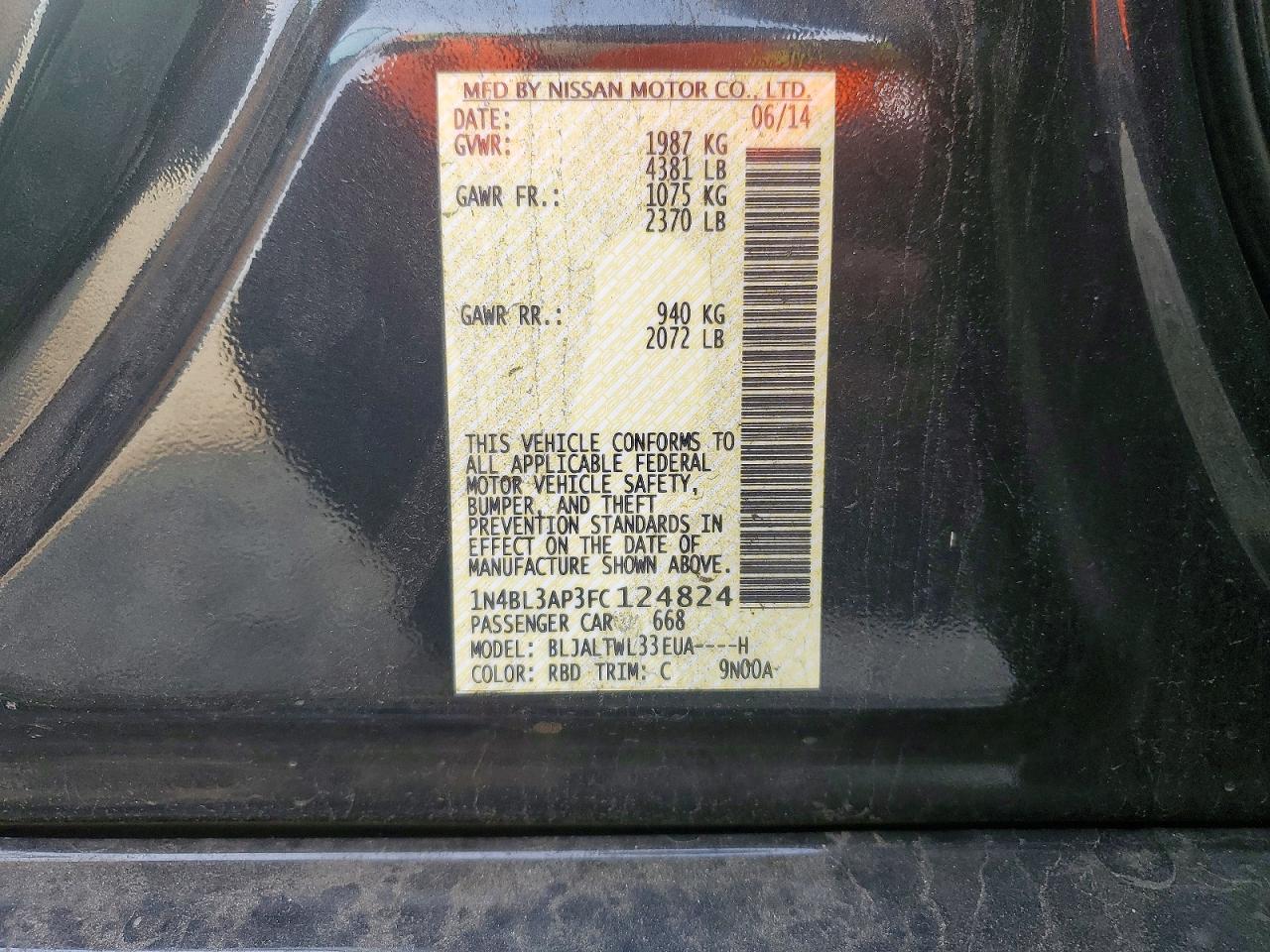 2015 NISSAN ALTIMA 3.5S photo 37