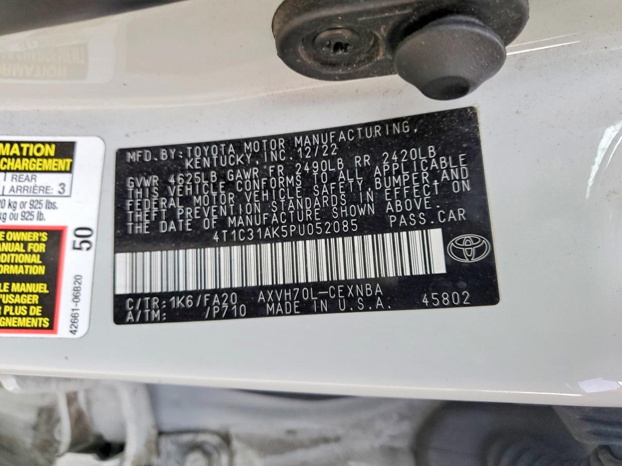 2023 TOYOTA CAMRY LE photo 23