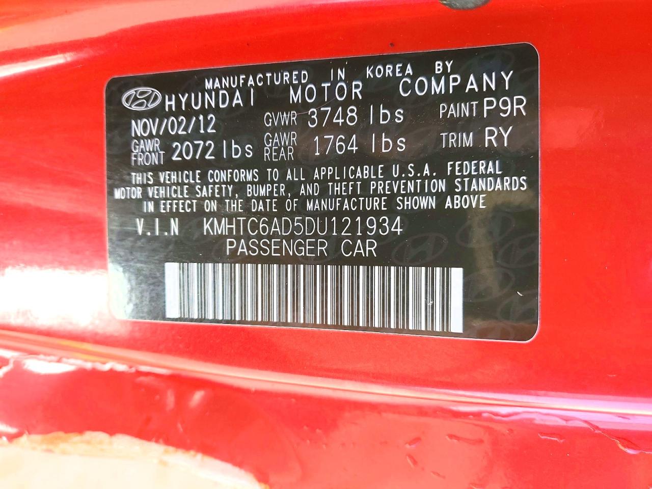 2013 HYUNDAI VELOSTER BASE photo 23