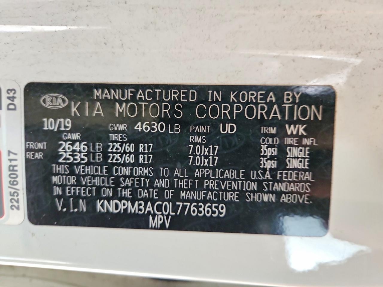 2020 KIA SPORTAGE LX photo 12