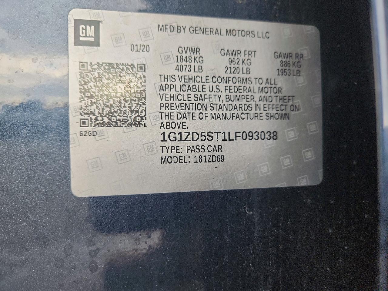 2020 CHEVROLET MALIBU LT photo 12