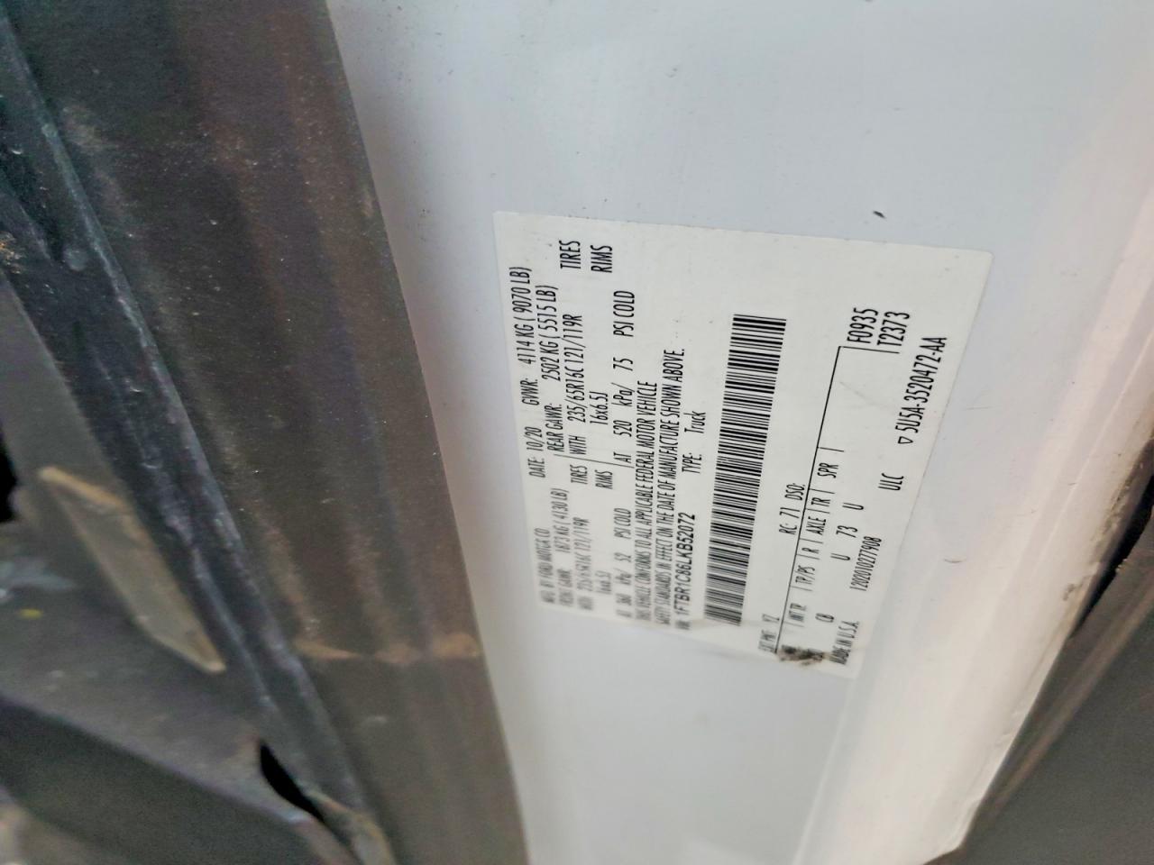 2020 FORD TRANSIT T-250 UTILITY / SERVICE VAN photo 10