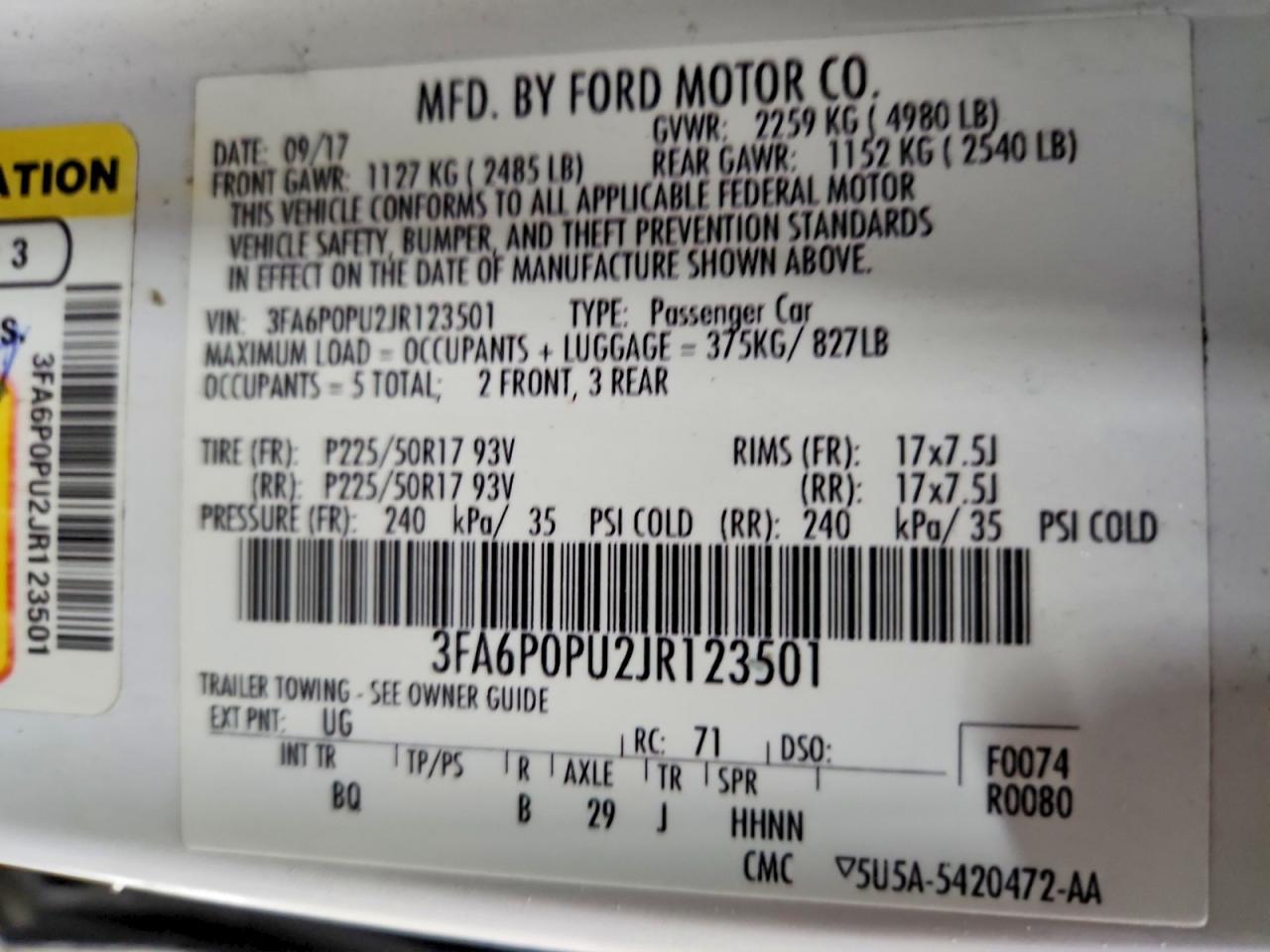 2018 FORD FUSION SE PHEV photo 34