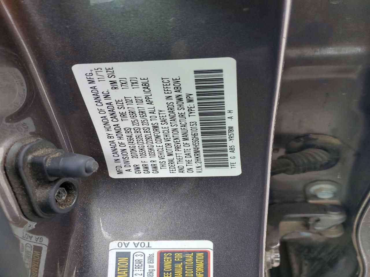 2016 HONDA CR-V EX photo 12