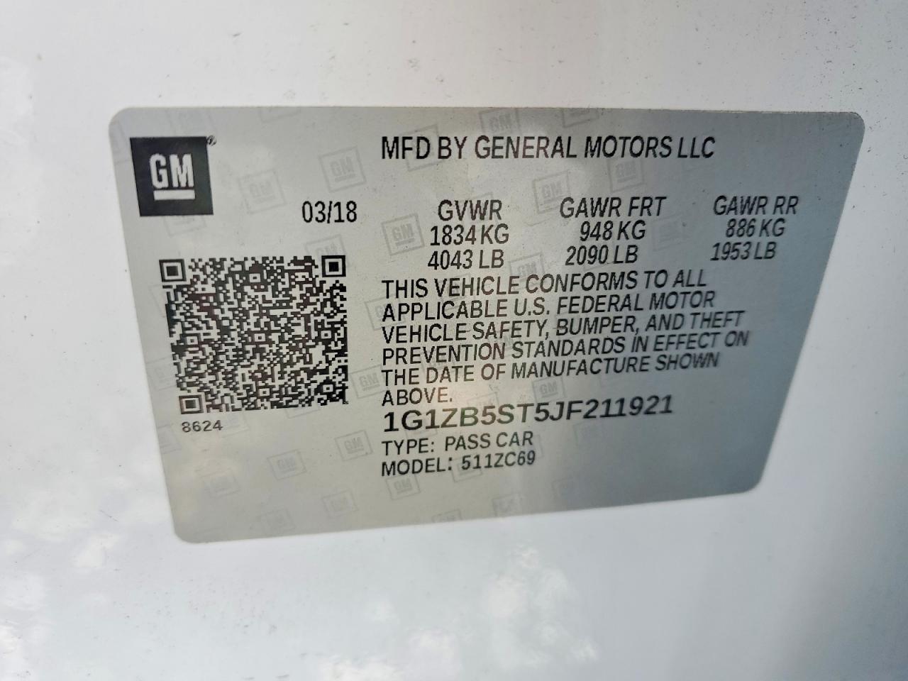 2018 CHEVROLET MALIBU LS photo 12