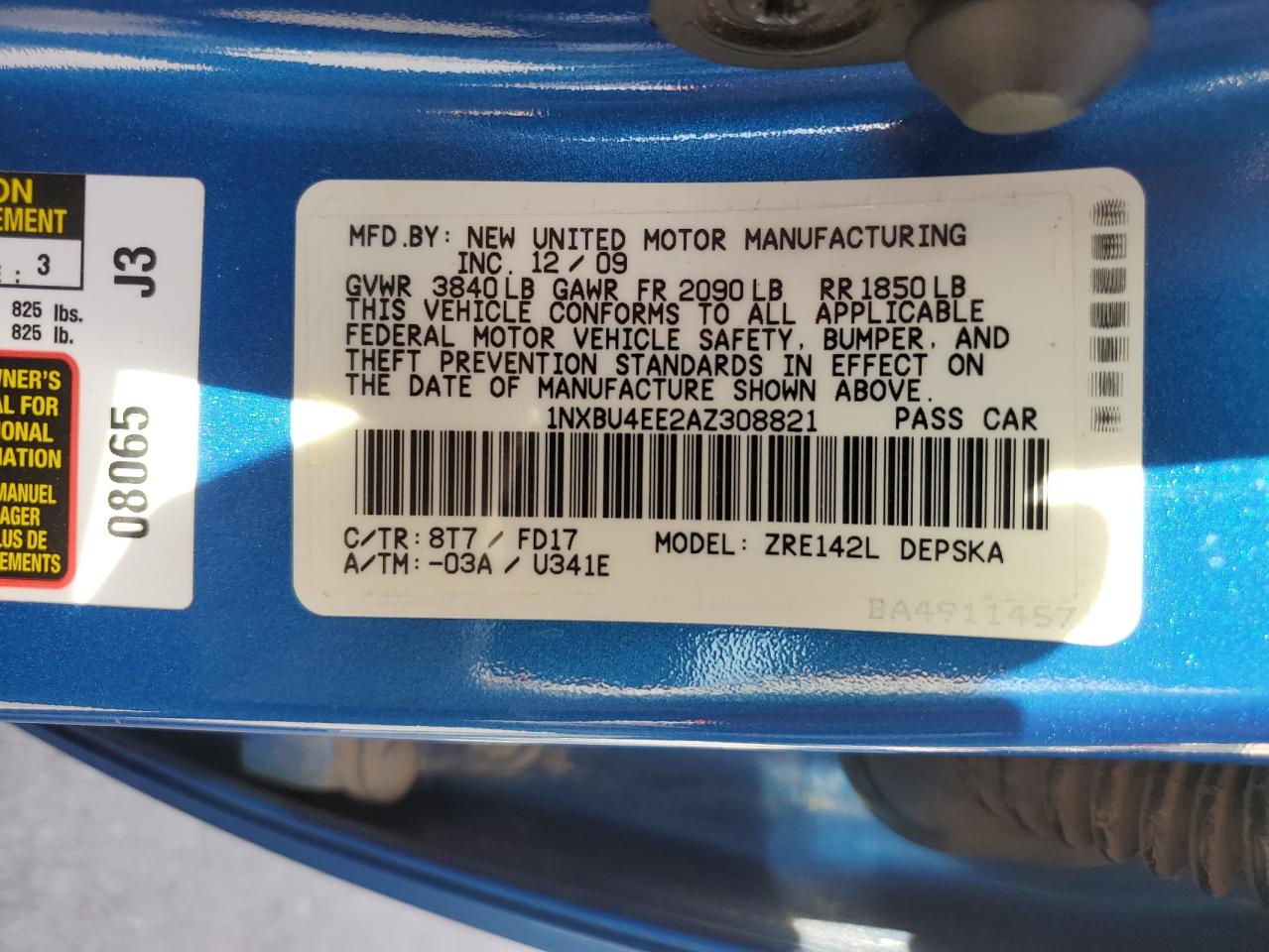 2010 TOYOTA COROLLA photo 13