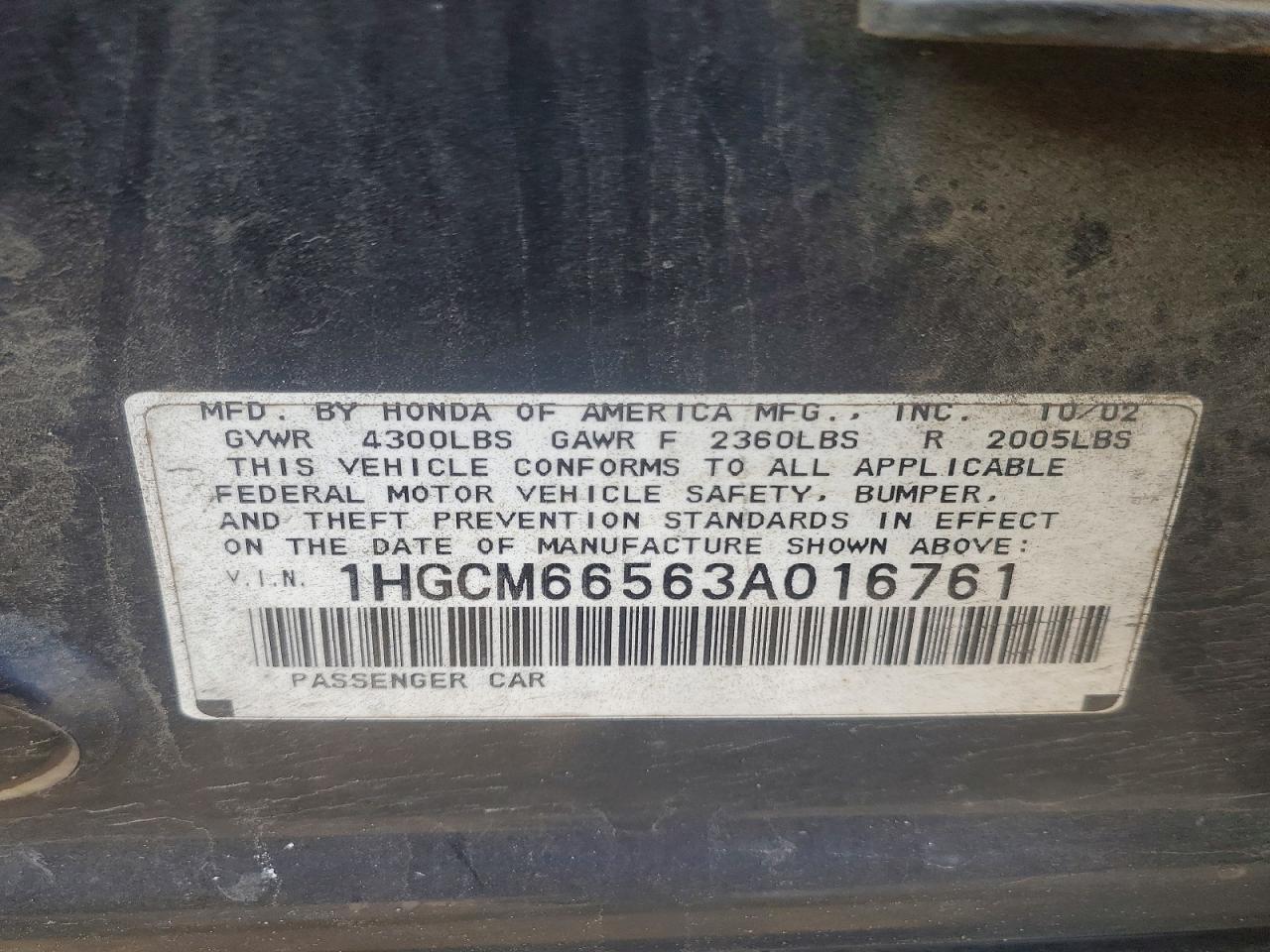 2003 HONDA ACCORD EX photo 37