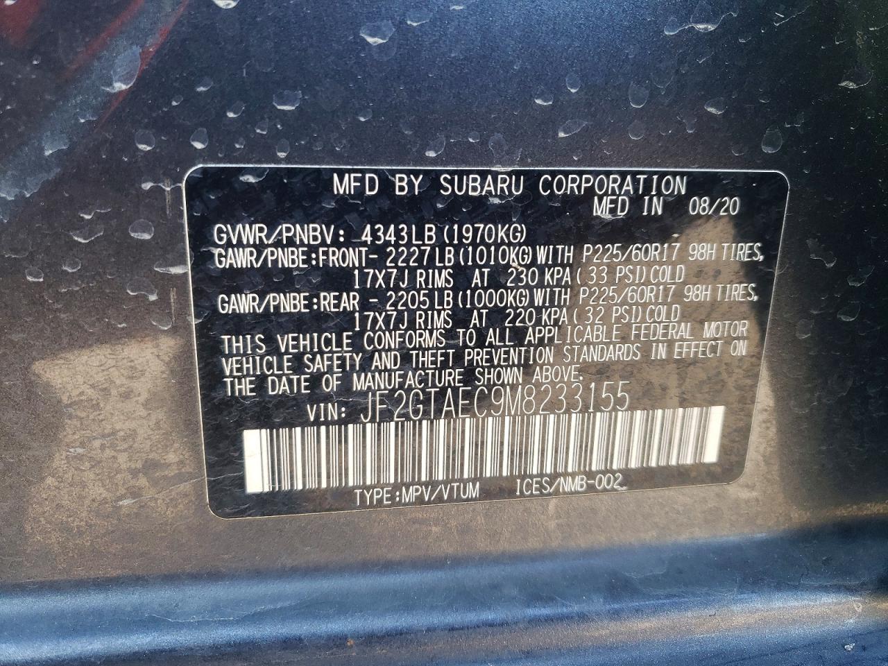 2021 SUBARU CROSSTREK PREMIUM photo 37