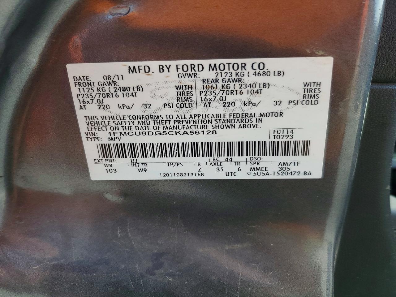 2012 FORD ESCAPE XLT photo 13