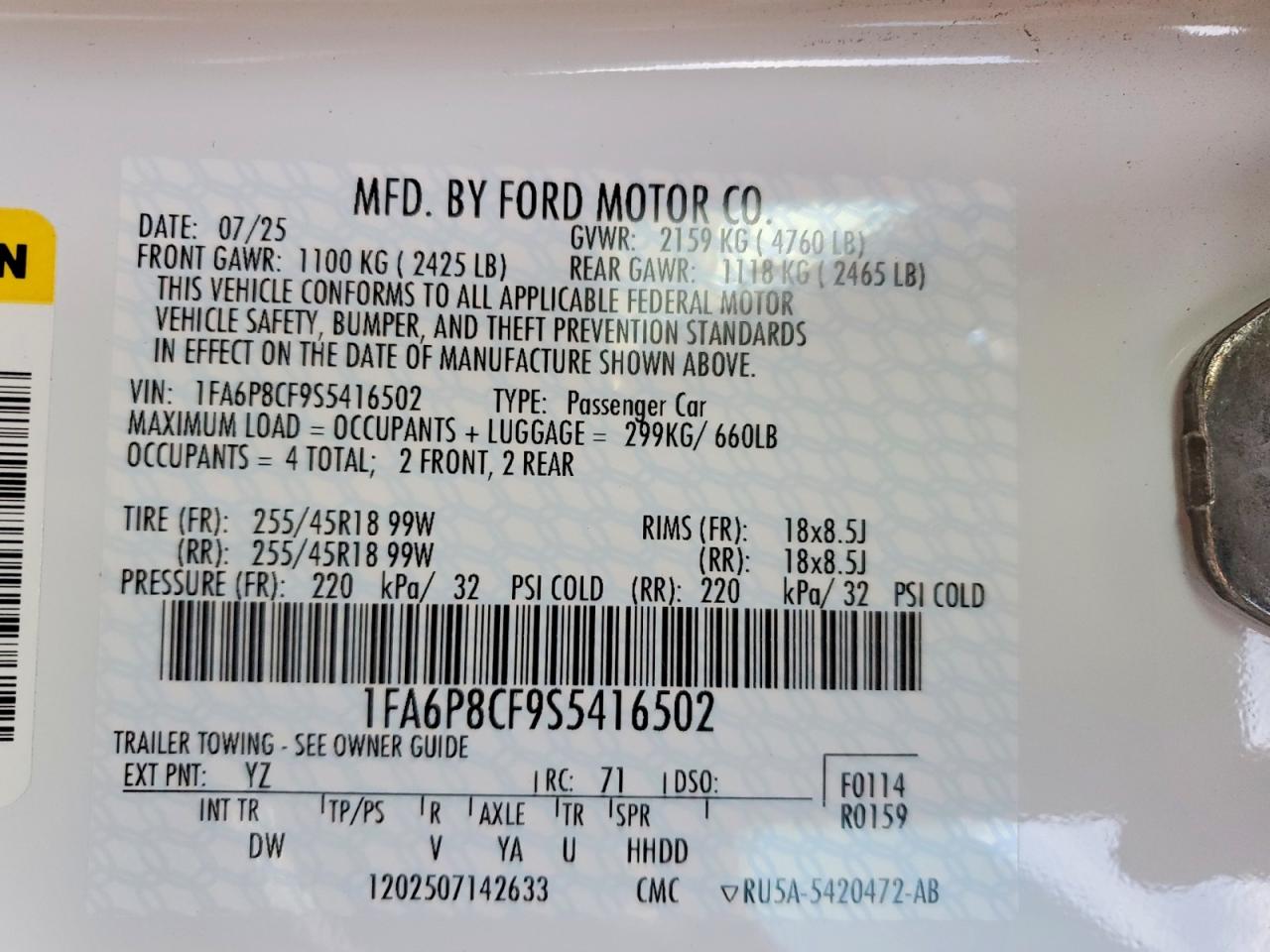 2025 FORD MUSTANG GT photo 13