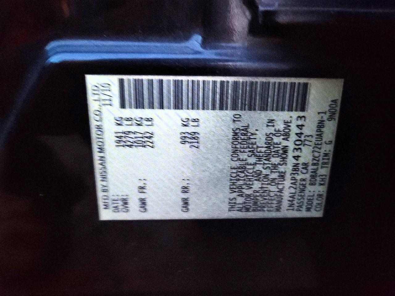 2011 NISSAN ALTIMA BASE photo 25