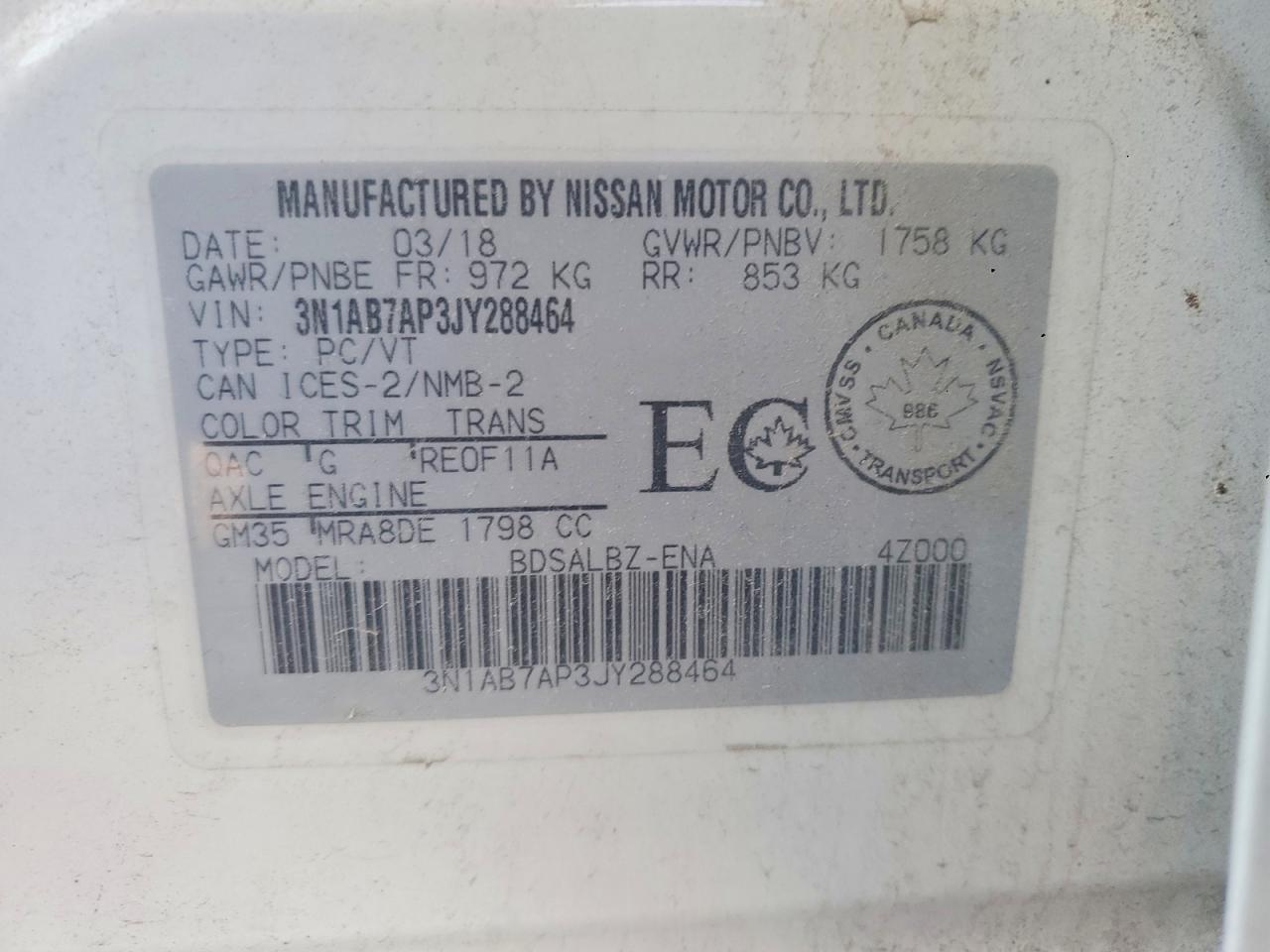 2018 NISSAN SENTRA S photo 12