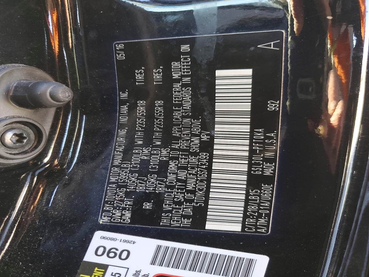 2016 TOYOTA SIENNA XLE photo 25