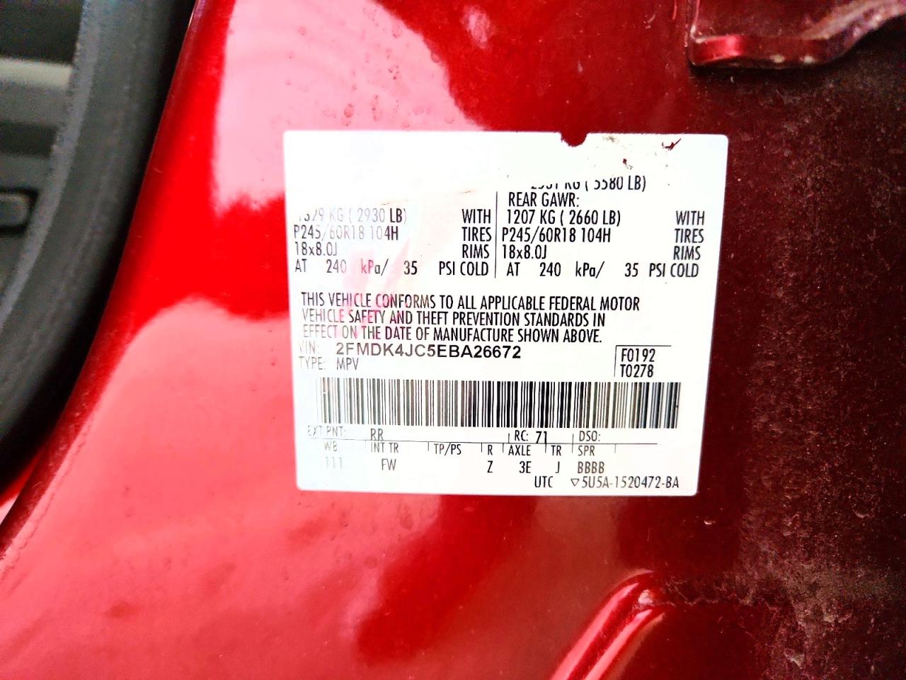 2014 FORD EDGE SEL photo 13