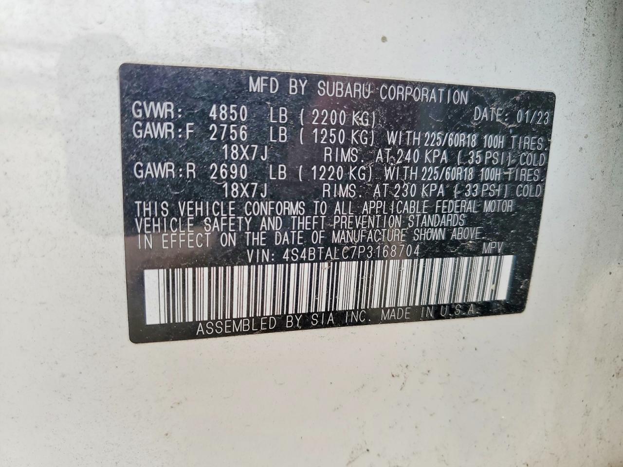2023 SUBARU OUTBACK ONYX EDITION photo 13