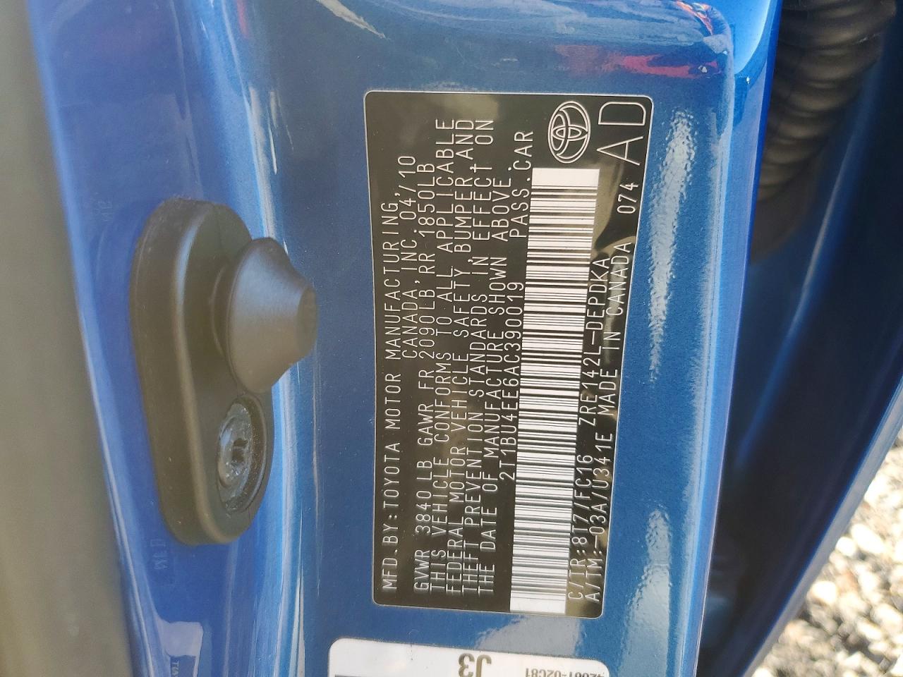 2010 TOYOTA COROLLA BASE photo 12