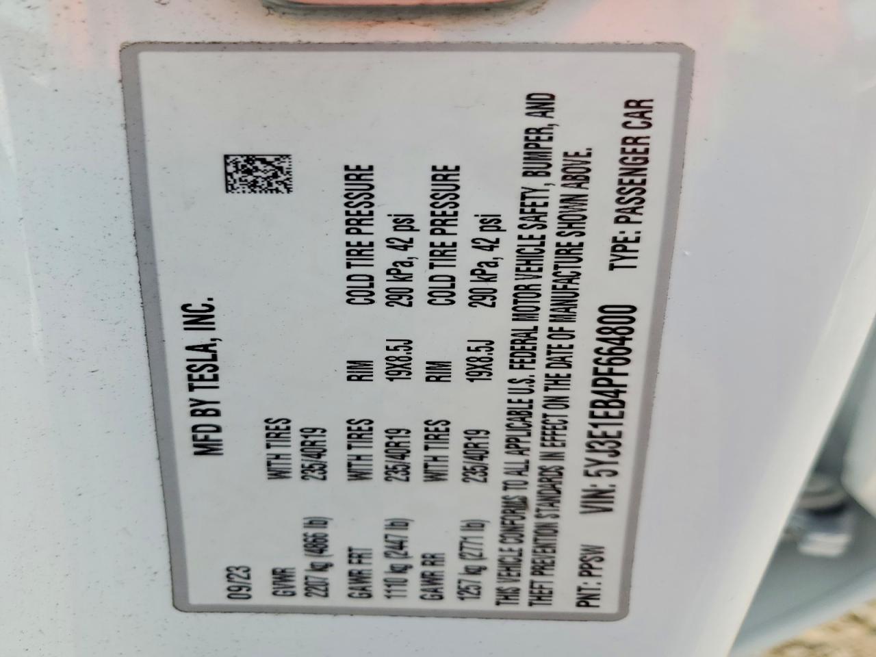 2023 TESLA MODEL 3 photo 13