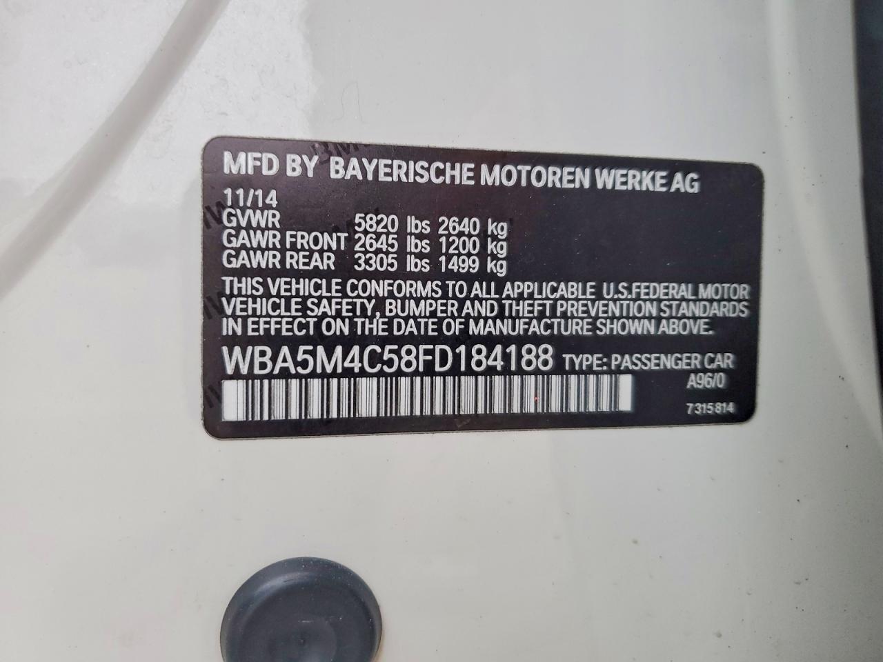 2015 BMW 535 XIGT photo 12