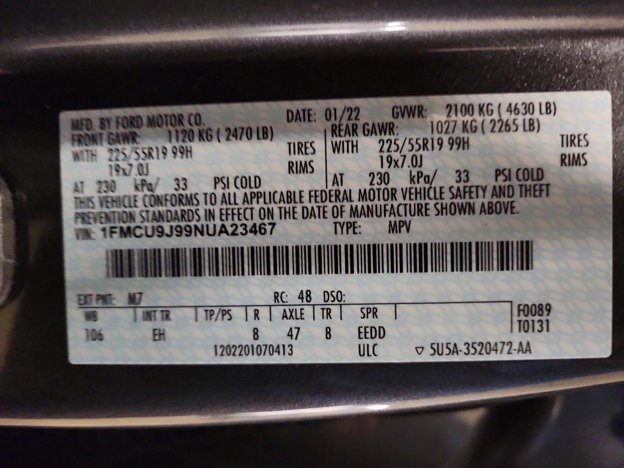 2022 FORD ESCAPE TITANIUM photo 14