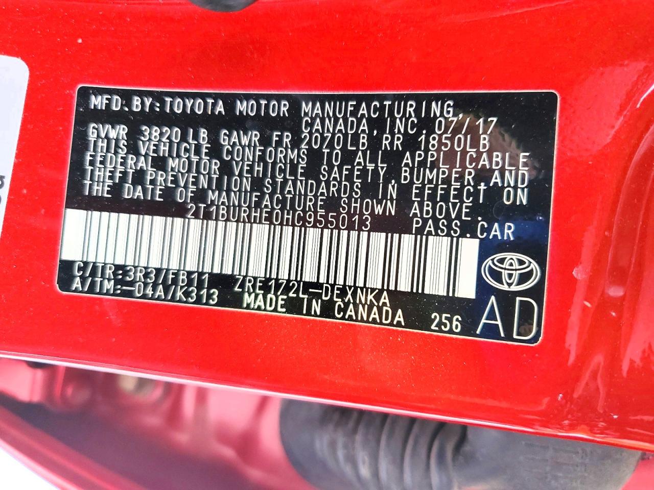 2017 TOYOTA COROLLA L photo 34