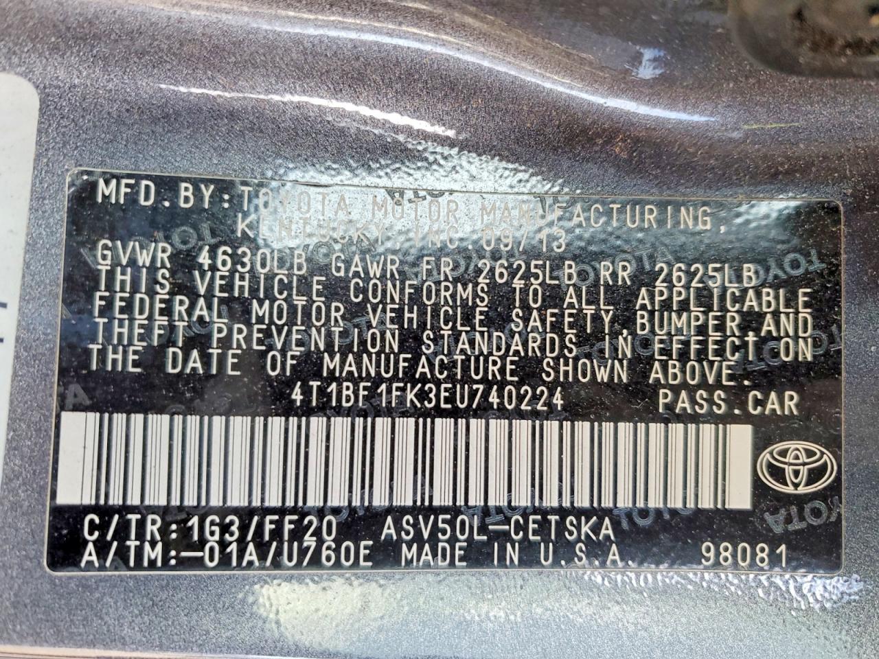 2014 TOYOTA CAMRY SE photo 23