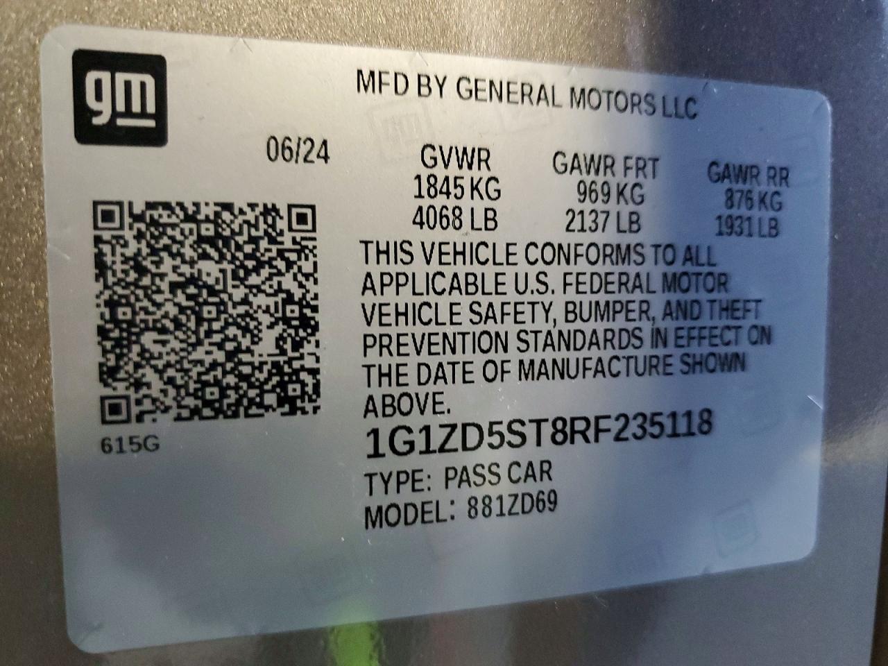 2024 CHEVROLET MALIBU LT photo 12