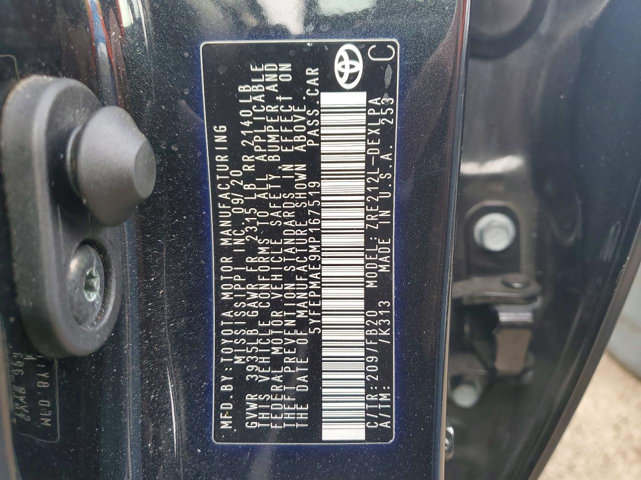2021 TOYOTA COROLLA LE photo 23