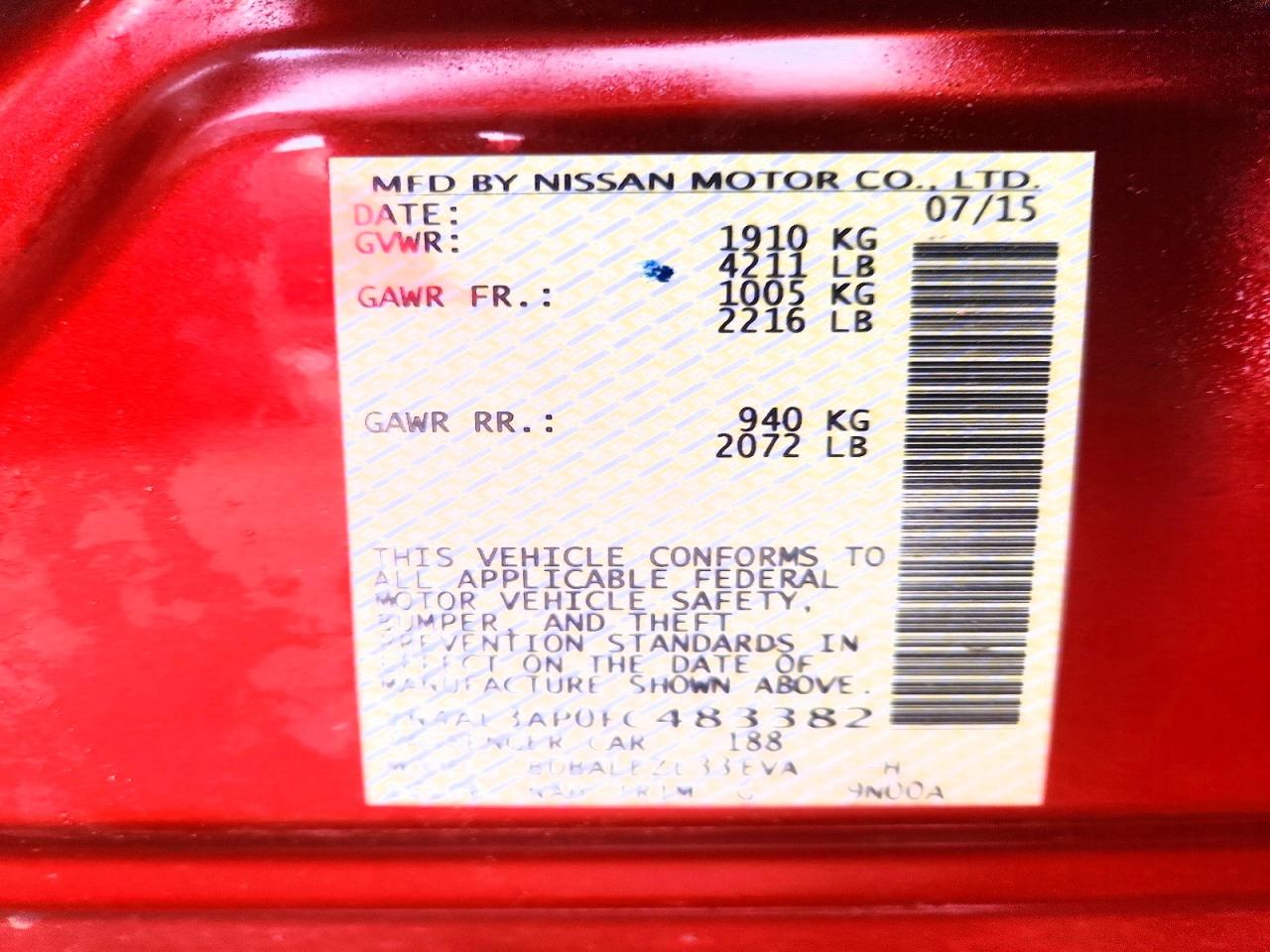 2015 NISSAN ALTIMA 2.5 S photo 37
