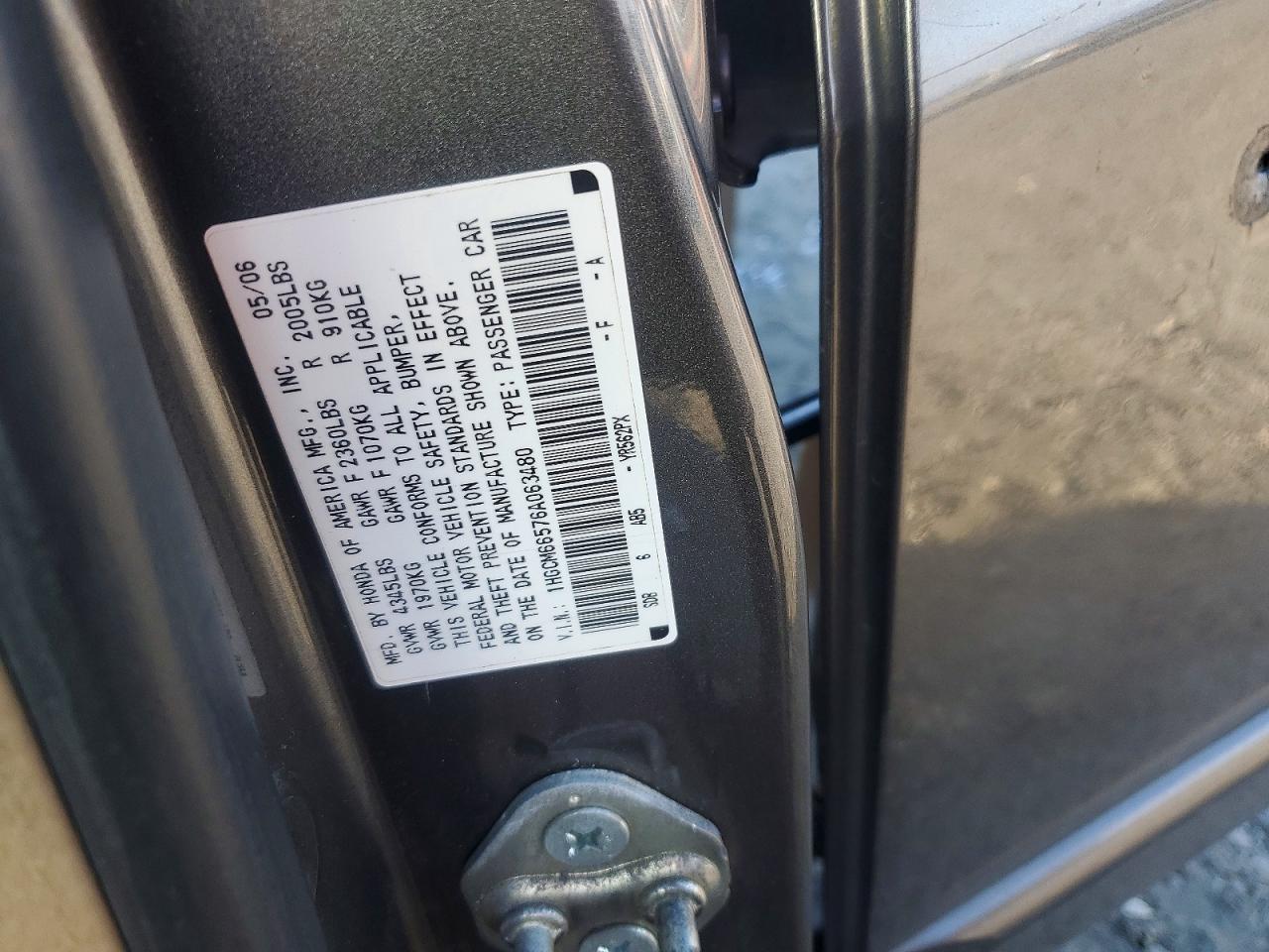 2006 HONDA ACCORD EX photo 12