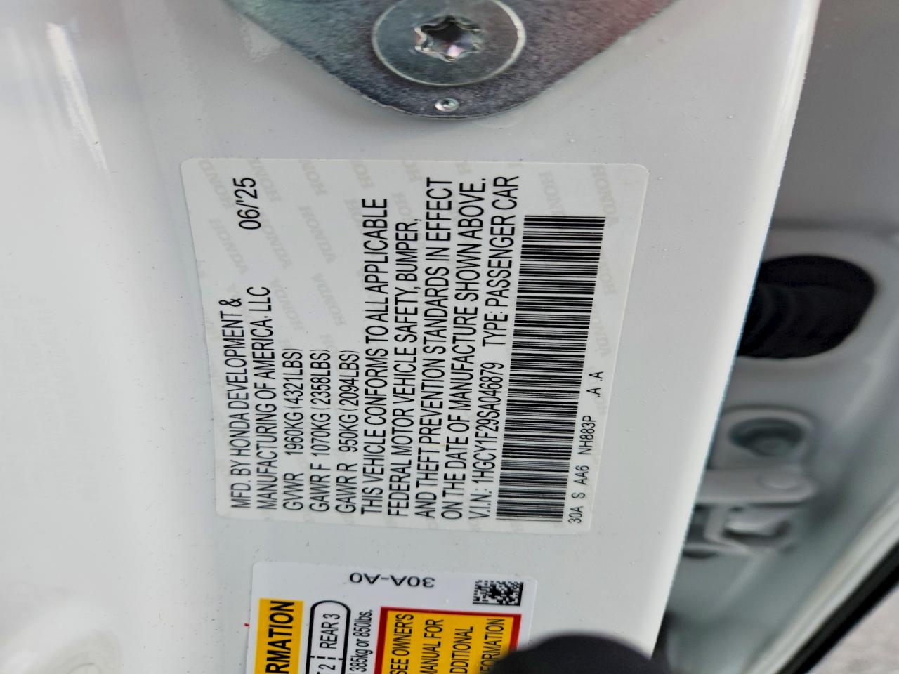 2025 HONDA ACCORD LX photo 23