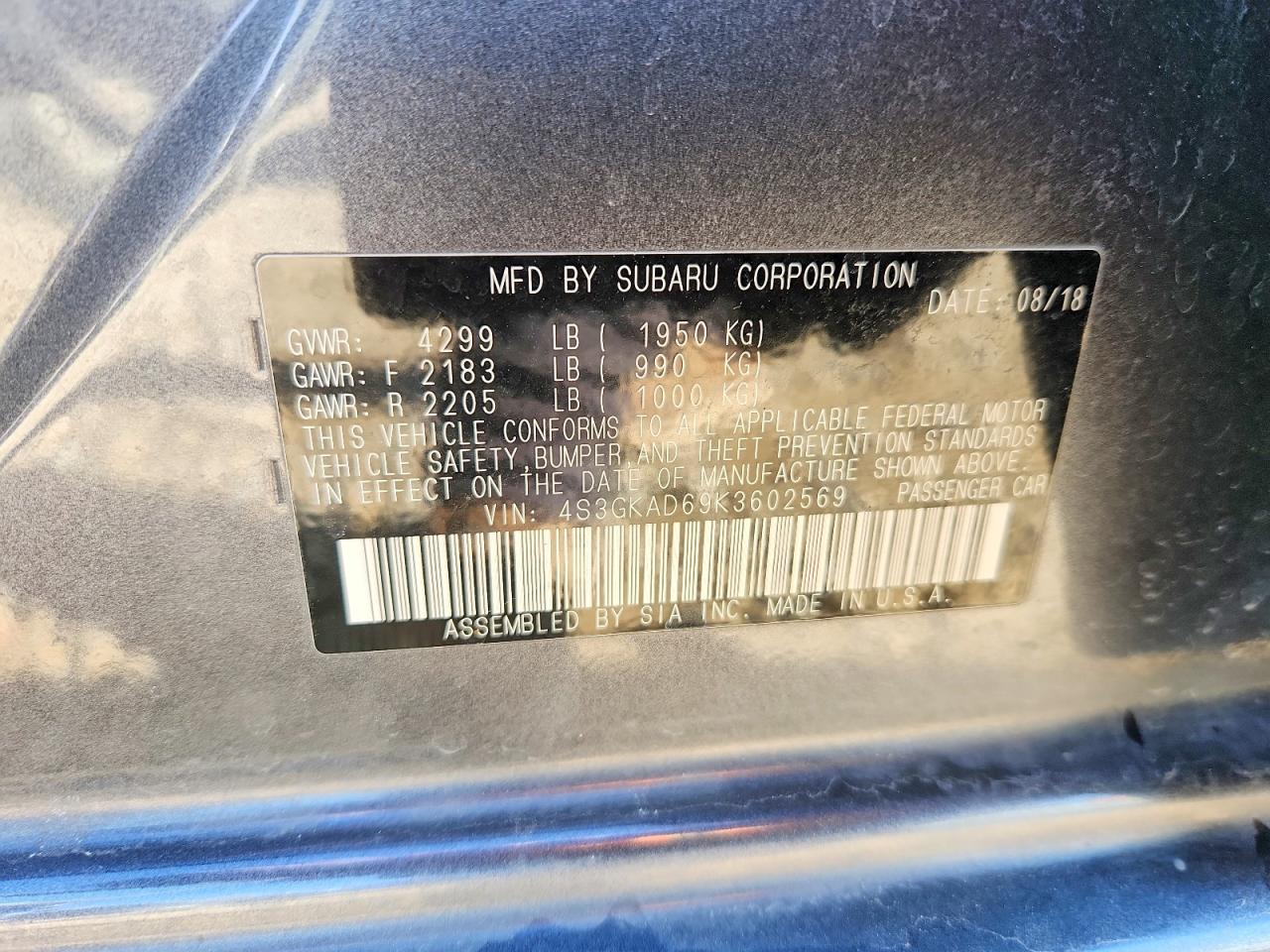 2019 SUBARU IMPREZA PREMIUM photo 12