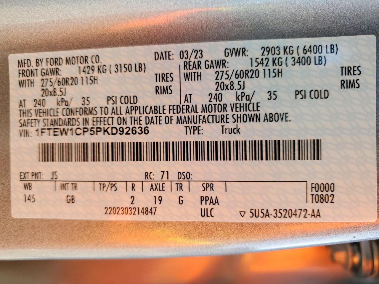 2023 FORD F150 SUPERCREW photo 13