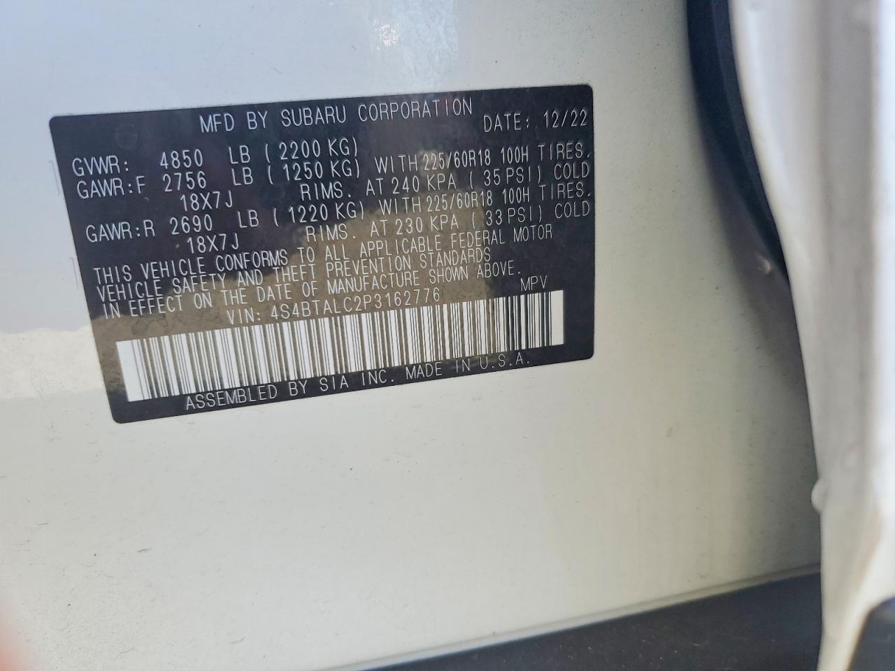 2023 SUBARU OUTBACK ONYX EDITION photo 13