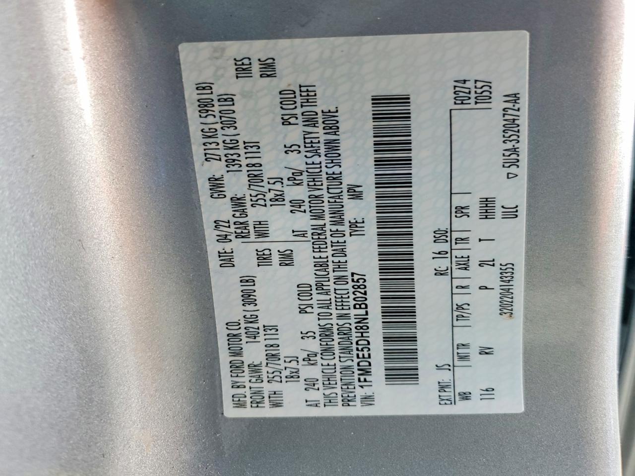 2022 FORD BRONCO BASE photo 13