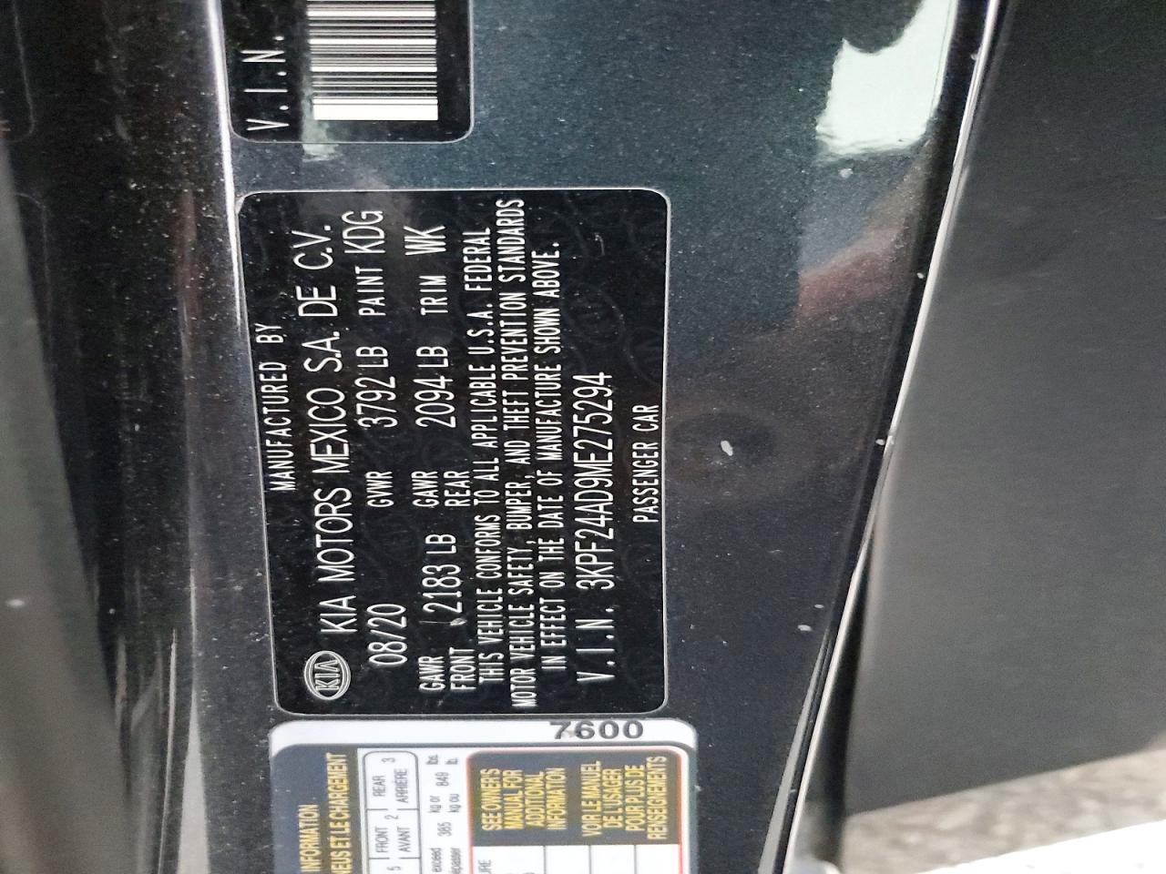 2021 KIA FORTE FE photo 23