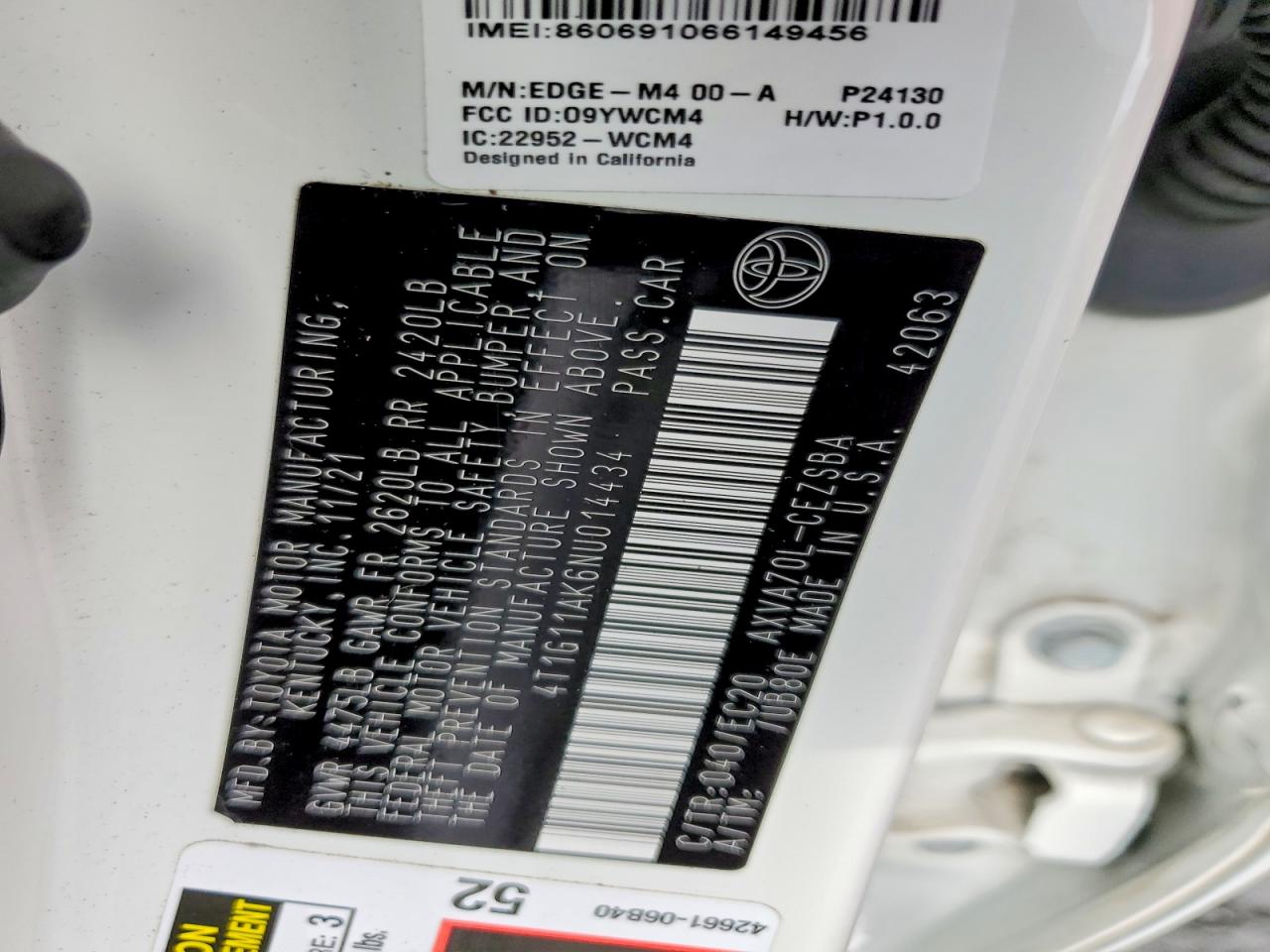 2022 TOYOTA CAMRY photo 23